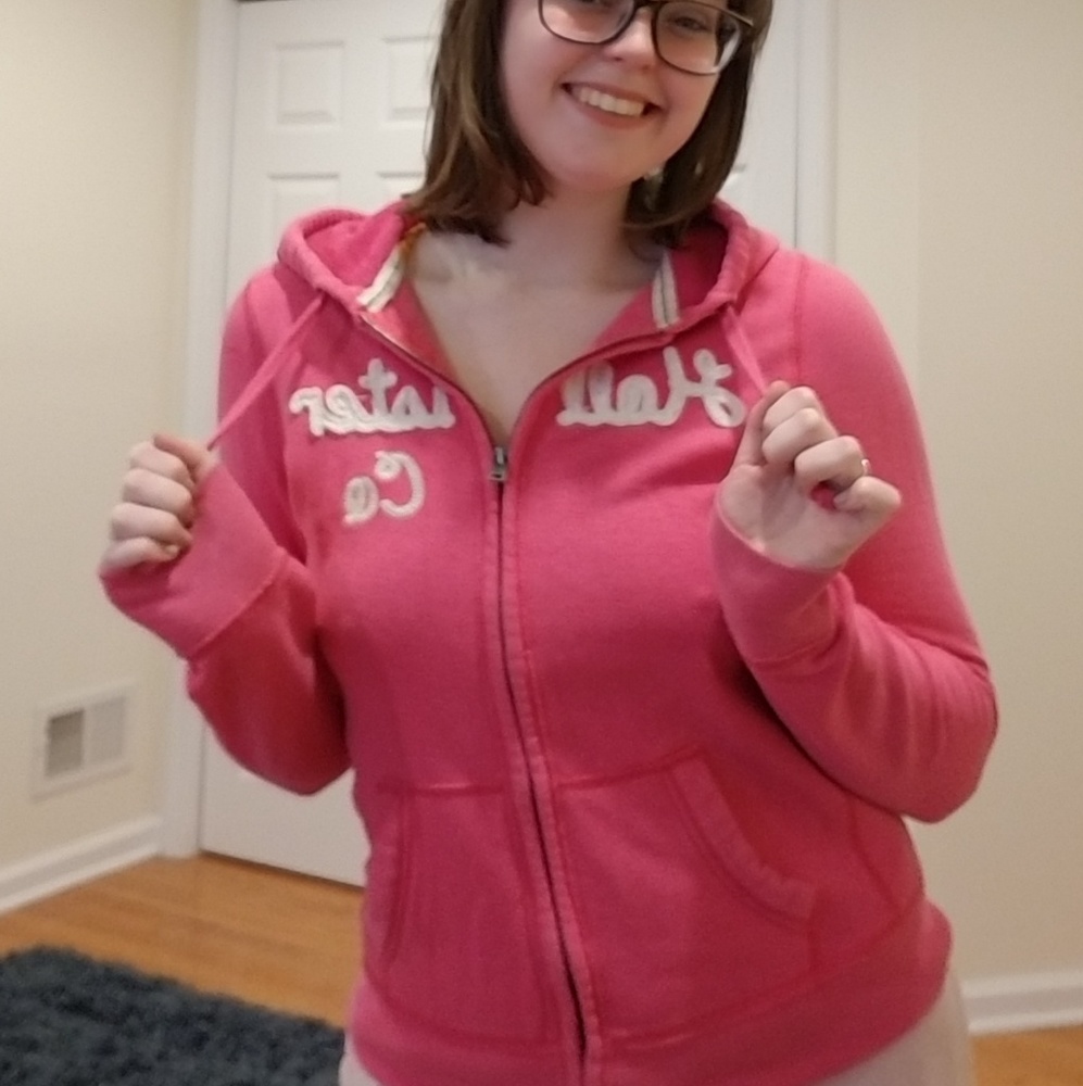 Hollister California Pink zip up hoodie